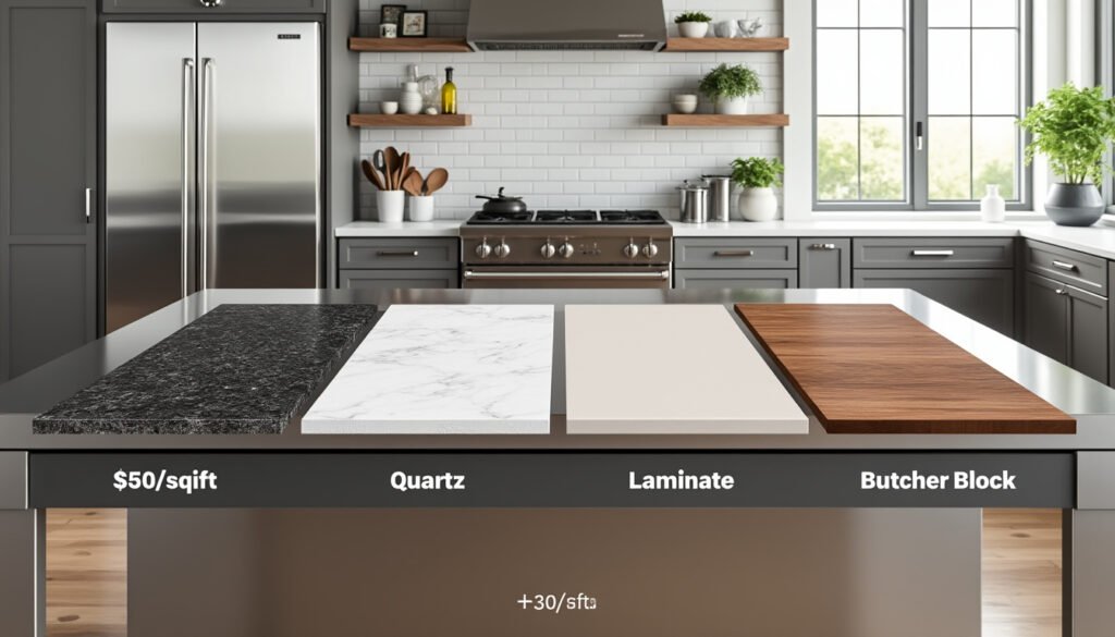 Plan travail cuisine : comparatif matériaux et prix