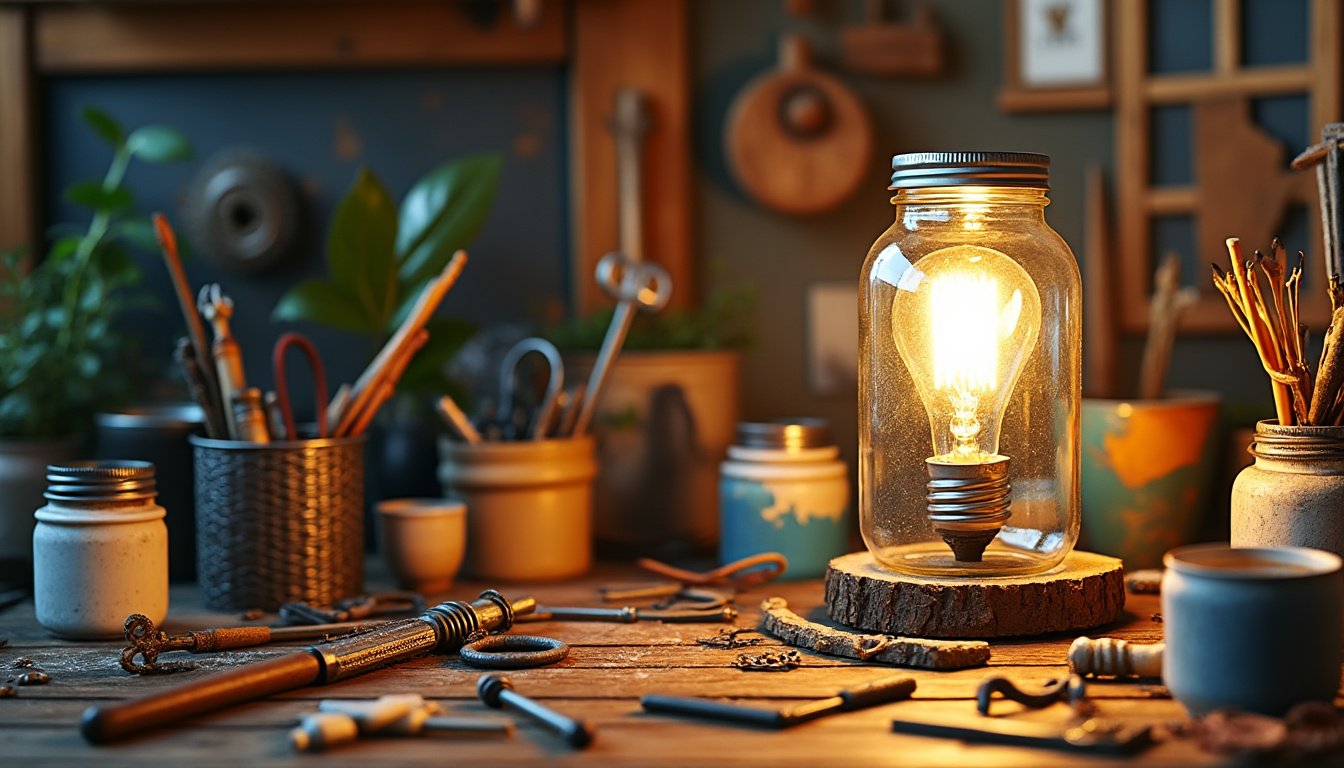 découvrez notre tutoriel complet pour créer une lampe diy en récup'. suivez nos étapes simples et donnez une seconde vie à vos objets du quotidien tout en ajoutant une touche unique à votre décoration intérieure.