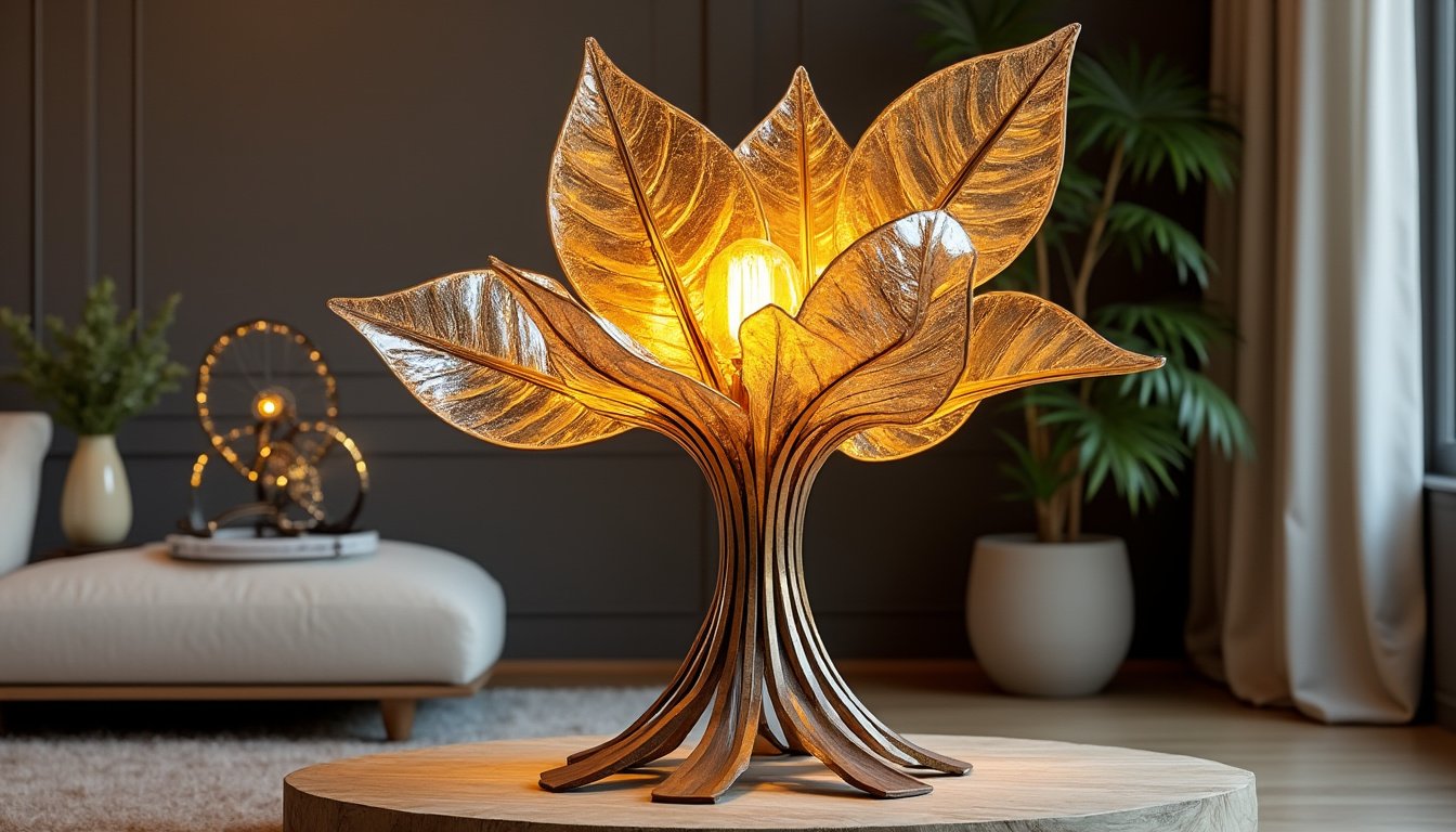 découvrez comment ma lampe design, conçue à partir de déchets recyclés, apporte une touche d'originalité et d'écoresponsabilité à ma décoration intérieure. un véritable sujet de conversation qui impressionne tous mes invités !